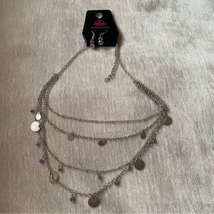 Paparazzi Jewelry 4 Strand Necklace Silver Purple Brand New